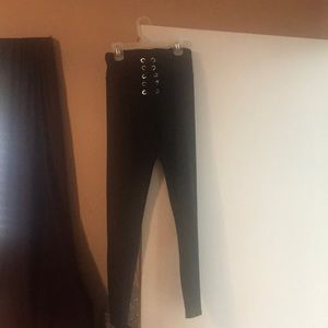 Black cotton cute sexy leggings